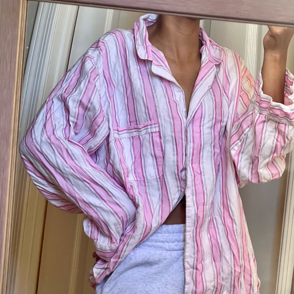 Victoria's Secret Pink and White Striped Shirt